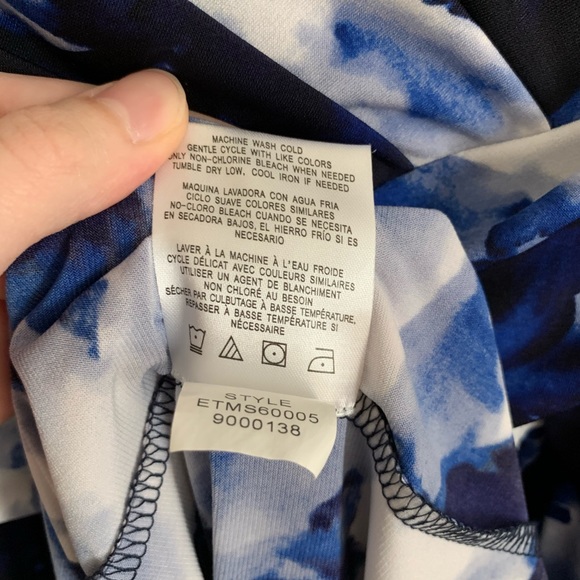 Ellen Tracy Watercolor Floral Faux Wrap Dress M - Picture 5 of 6